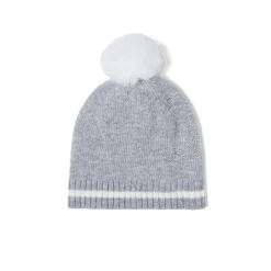 Cappello con logo strass grigio