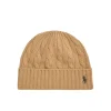 Cappello in lana a trecce cammello
