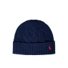 Cappello in lana a trecce blu