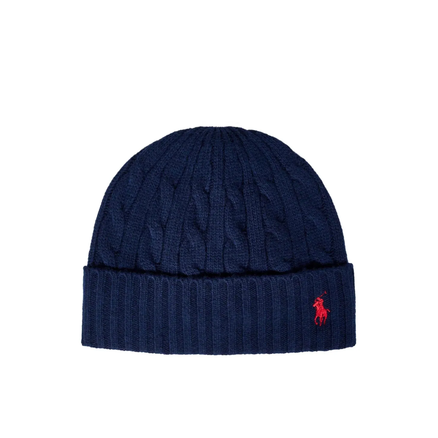 Cappello in lana a trecce blu