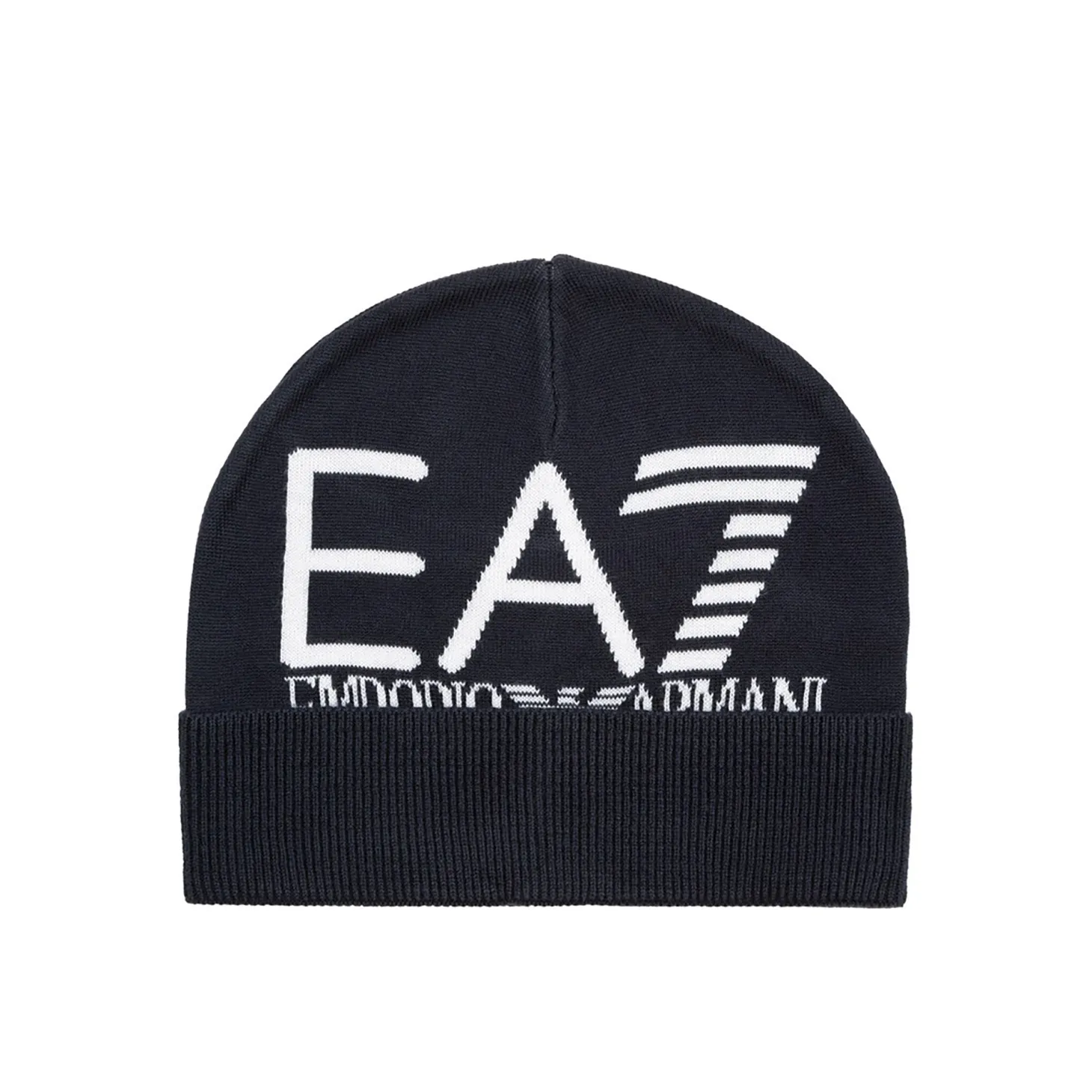 Cappello in maglia Beanie con logo blu/bianco