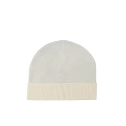 Cappello in maglia Beanie con logo panna