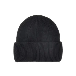 Cappello in maglia con applicazioni gioiello nero