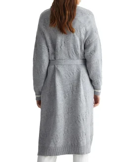 Cappotto aperto allover grigio