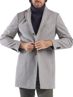 Cappotto con bottoni panno perla