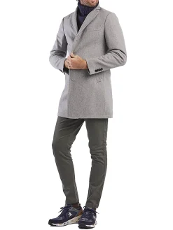 Cappotto con bottoni panno perla
