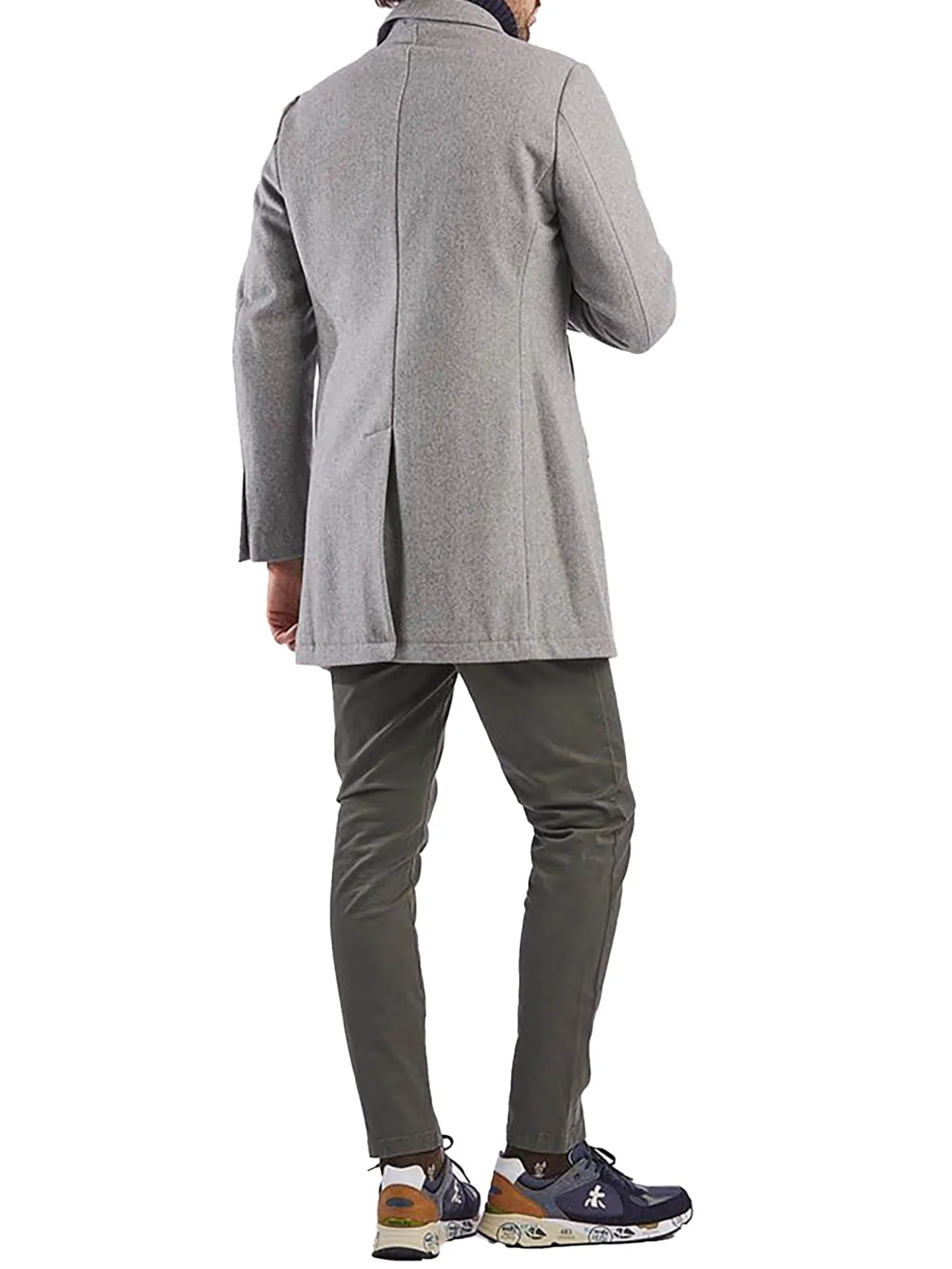 Cappotto con bottoni panno perla