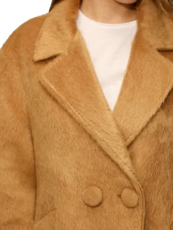 Cappotto doppio petto beaver cammello