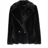 Cappotto ecopelliccia doppiopetto Ferdinando nero