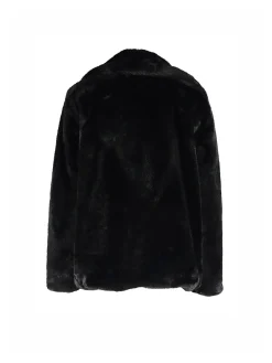 Cappotto ecopelliccia doppiopetto Ferdinando nero