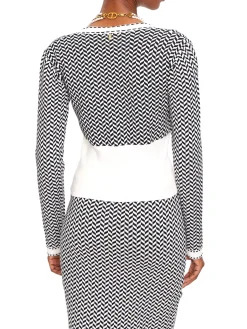Cardigan a fantasia bianco/nero