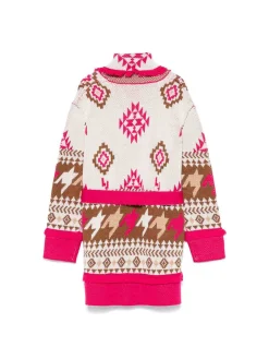 Cardigan aperto con cintura fantasia fucsia