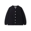 Cardigan con bottoni a contrasto nero