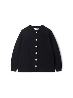 Cardigan con bottoni a contrasto nero