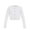 Cardigan con bottoni gioiello cerimonia bianco