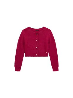 Cardigan con bottoni gioiello Mohair rosso