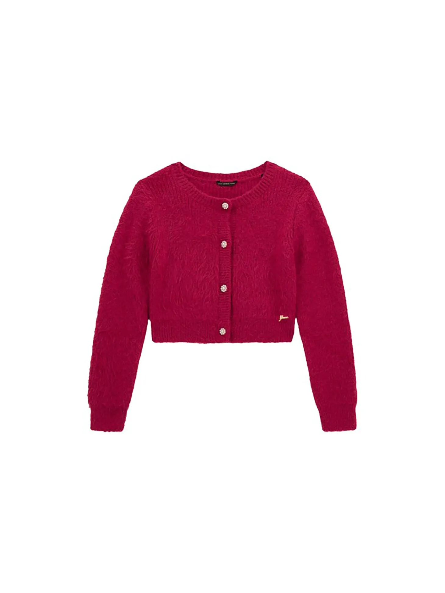 Cardigan con bottoni gioiello Mohair rosso