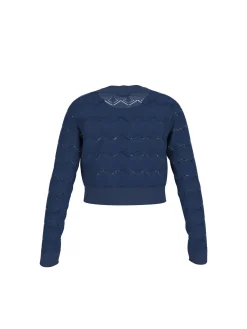 Cardigan con bottoni gioiello cerimonia blu