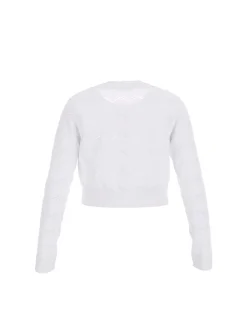 Cardigan con bottoni gioiello cerimonia bianco