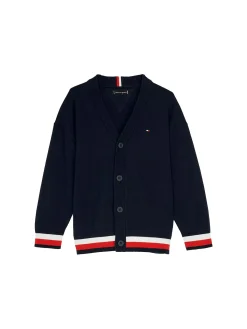 Cardigan con bottoni kids con motivo iconico blu