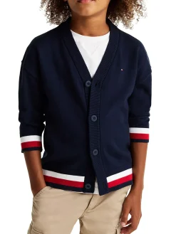 Cardigan con bottoni kids con motivo iconico blu