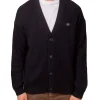 Cardigan con bottoni Woven label nero