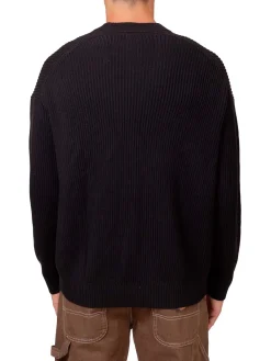 Cardigan con bottoni Woven label nero
