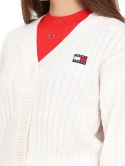 Cardigan con chiusura a bottoni panna