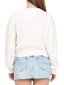 Cardigan con chiusura a bottoni panna
