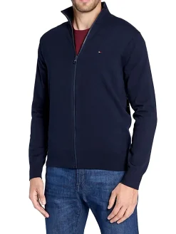 Cardigan con zip blu
