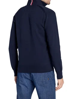 Cardigan con zip blu