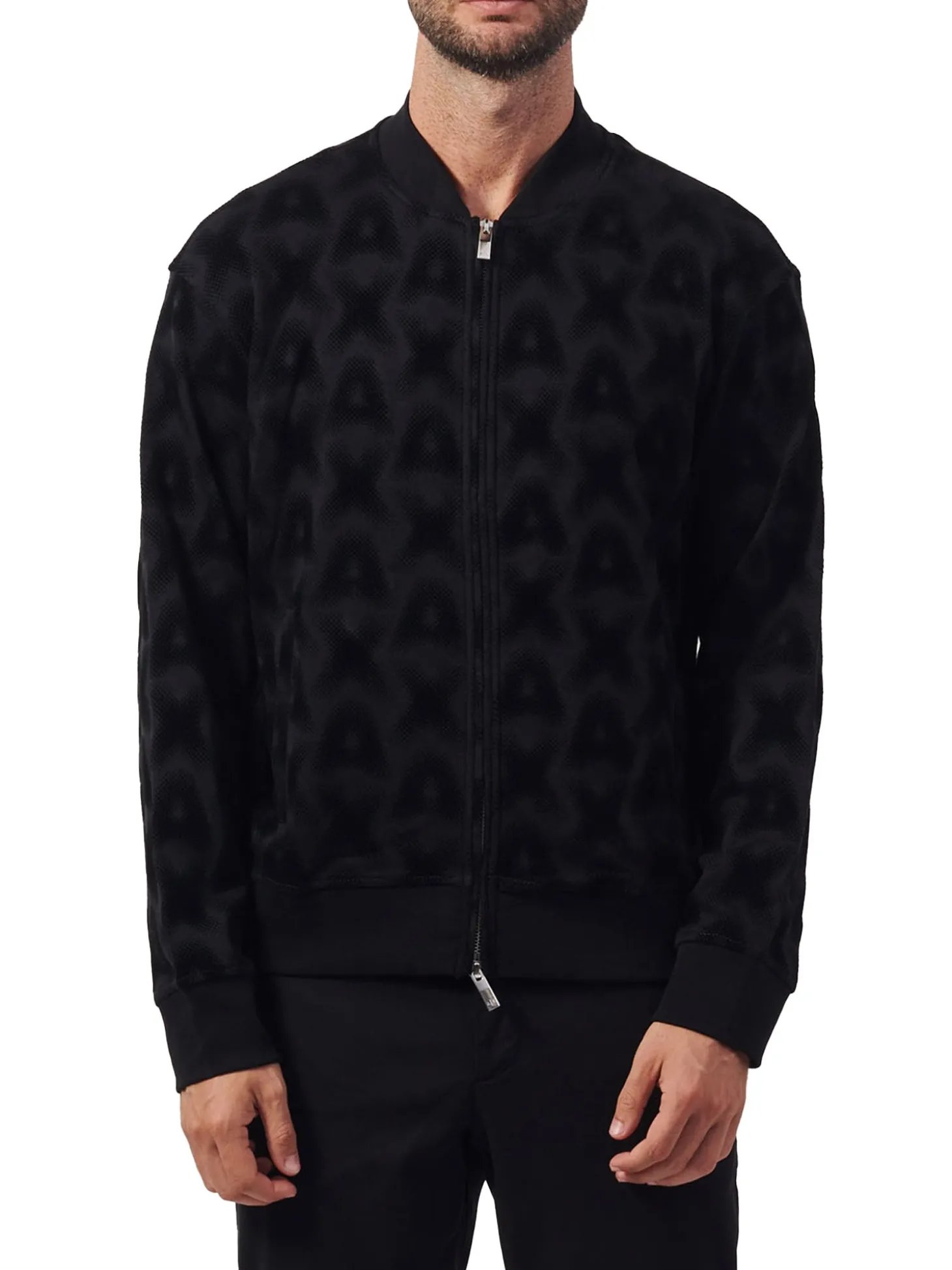 Cardigan con zip lavorato nero