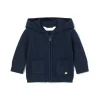 Cardigan con zip tricot blu