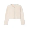 Cardigan con zip tricot beige