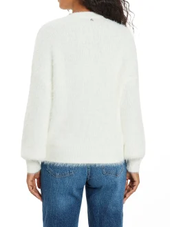 Cardigan corto con bottoni gioiello crema