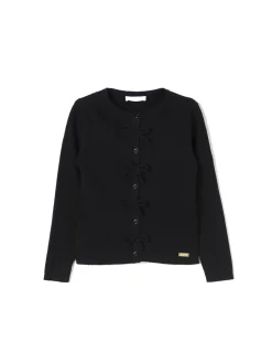 Cardigan dettaglio fiocchi nero