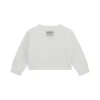 Cardigan neonata con bottoni cerimonia bianco