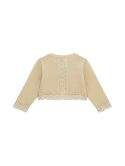 Cardigan neonata con bottoni cerimonia oro