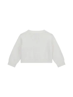 Cardigan neonata con bottoni cerimonia bianco