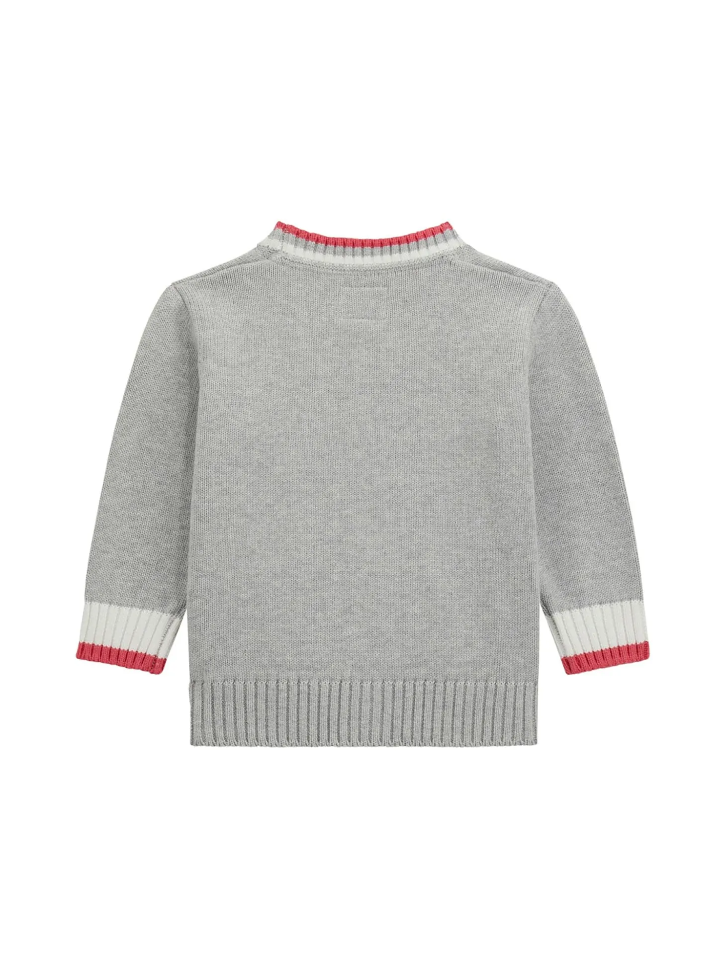 Cardigan neonata con dettagli a contrasto grigio