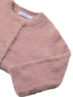 Cardigan peluche rosa