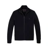 Cardigan teen a coste con zip integrale blu
