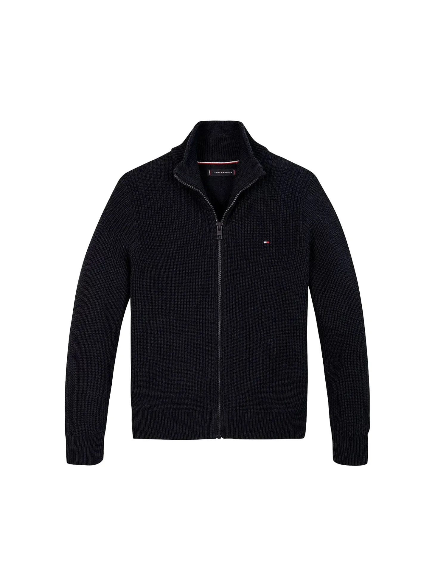 Cardigan teen a coste con zip integrale blu