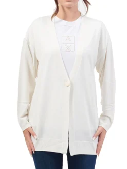 Cardigan un bottone bianco