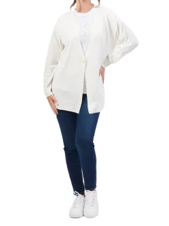 Cardigan un bottone bianco