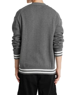 Cardigan varsity logo ricamato grigio