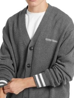 Cardigan varsity logo ricamato grigio