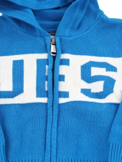 Cardigan zip cappuccio banda bluette