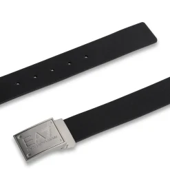 Cintura Double-Face con placca logo nero/verde