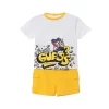 Compelto 2 pz neonato t-shirt logo victory fumetto e bermuda bianco/gi